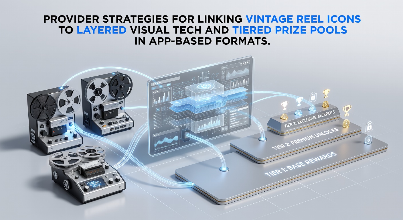 Vintage reel symbols integrated with layered mobile visuals in a slot app interface