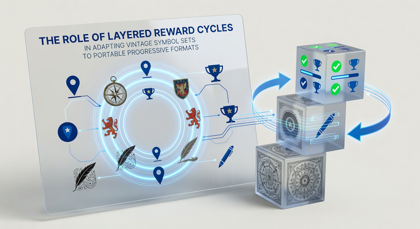 Diagram illustrating layered reward cycle flow from vintage symbols to progressive jackpot tiers on mobile devices