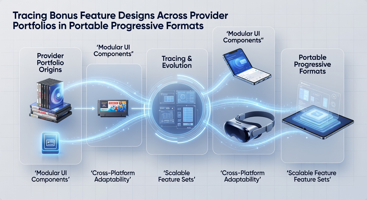 Comparison chart of bonus feature designs from different slot providers in progressive mobile formats