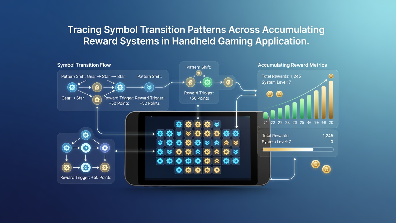 Mobile device screen displaying evolving symbols and accumulating reward meters in a handheld gaming app